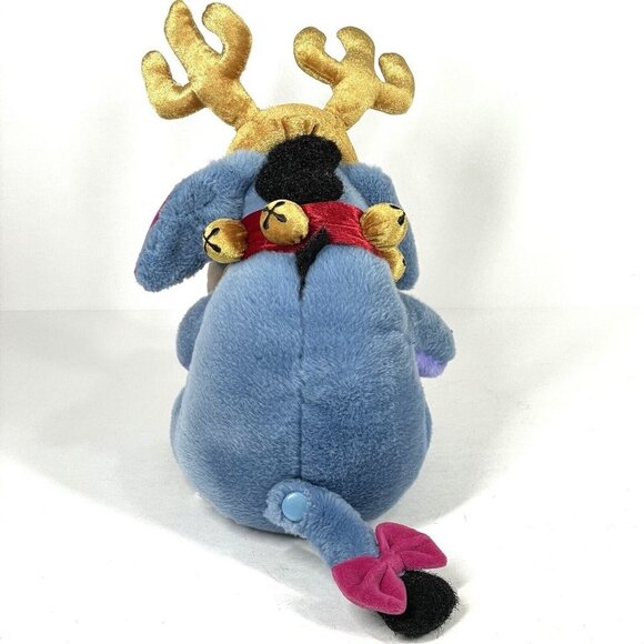 Disney Store Eeyore Plush Reindeer w Antlers Christmas Jingle Bells Exclusive - Picture 4 of 13